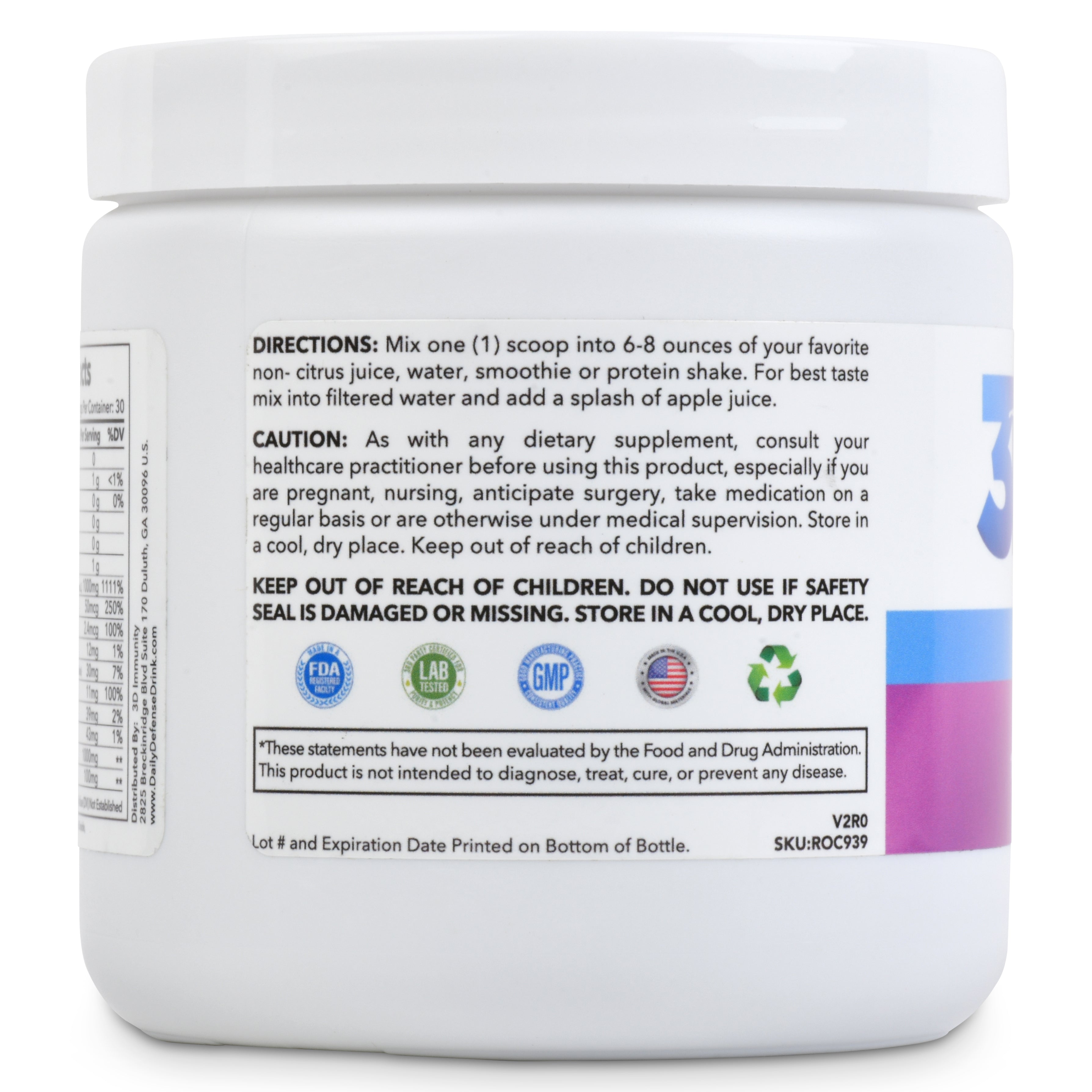 3D Immunity Daily Defense Drink initial